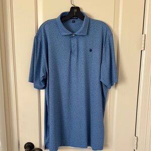 Peter Millar Men's Blue Polo Shirt with Subtle geometric print